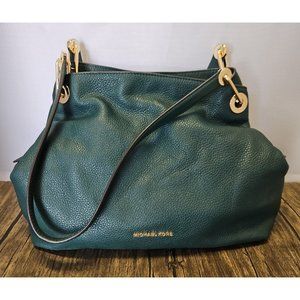 Michael Kors Raven Soft Green Leather Shoulder Tote Bag